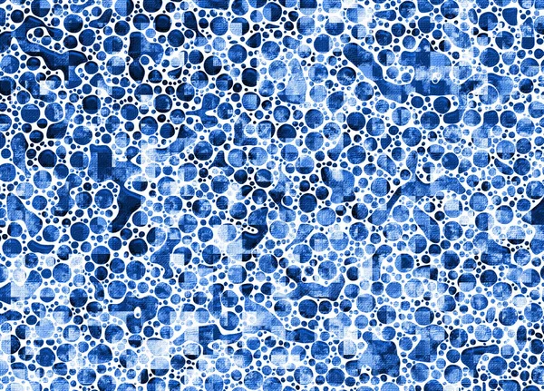 Abstract Art Background Circles Spots Forms Textured Canvas Blue — Stock Photo, Image