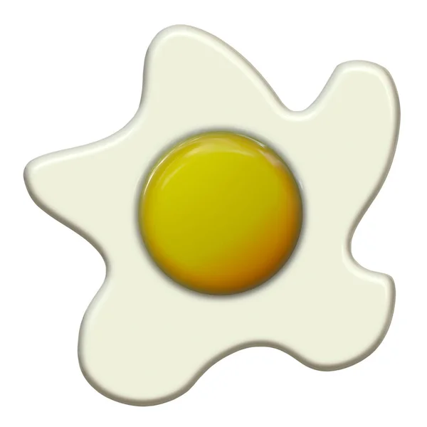 Delicious Fried Egg Yellow Yolk Isolated White Background — Stock Photo, Image