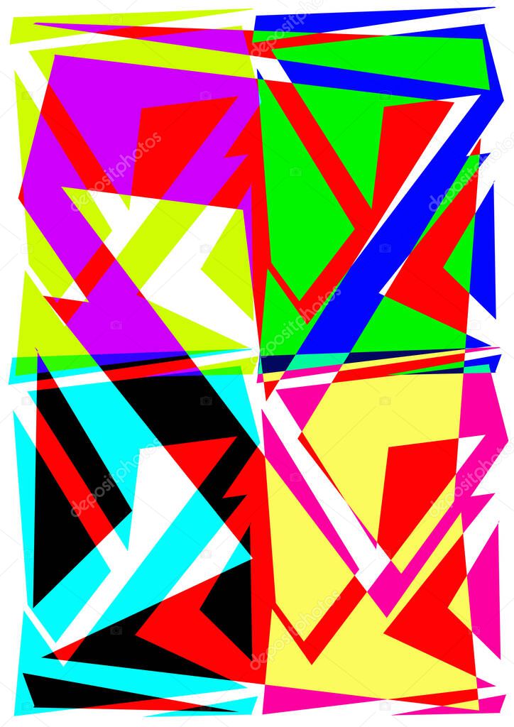 An angular shape modernist multicolored abstract