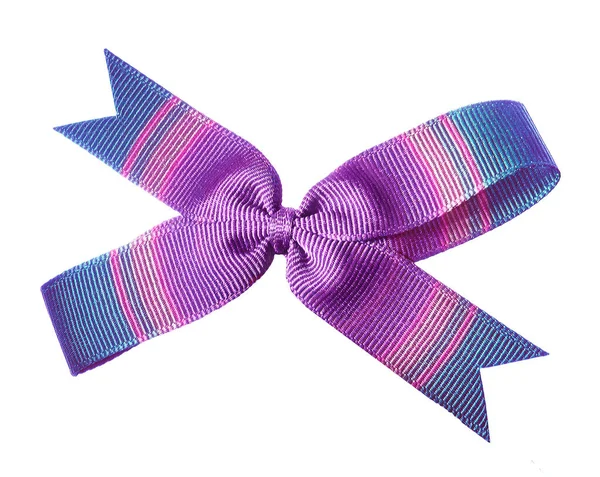 Fabric Ribbon Bow Pastel Pink Blue Isolated White Background — Stock Photo, Image