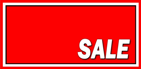 Store Window Sale Banner Style Sign Red White — Stock Photo, Image