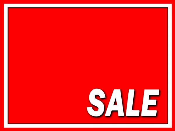 Store Window Sale Sign Red White — Stock Photo, Image