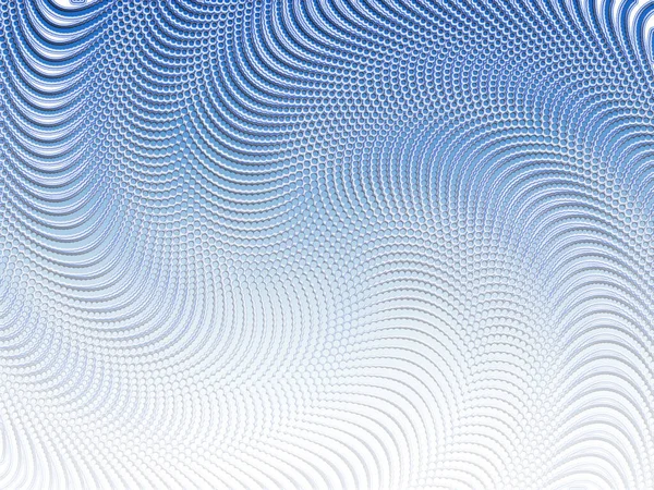 波と渦が青と白でシンプルなレトロなハーフトーングラデーションパターン — ストック写真