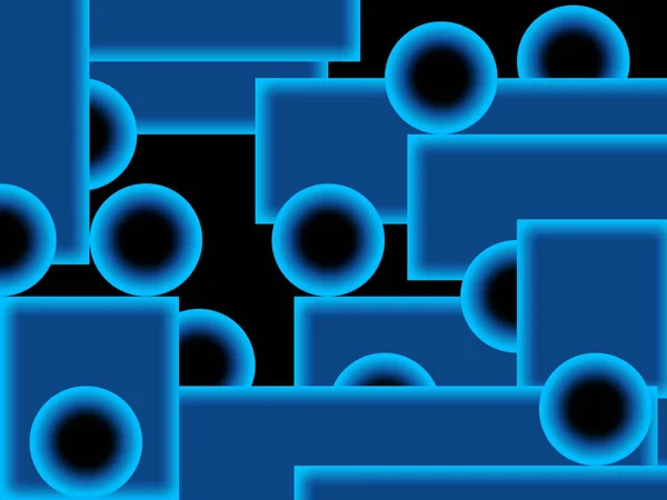 Minimalist Modern Art Design Circles Rectangles Blue Black — Stock Photo, Image
