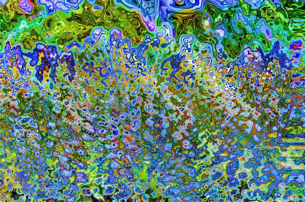 Een Impressionistische Abstracte Kunstachtergrond Van Wervelingen Kronkels Blauw Multicolor — Stockfoto