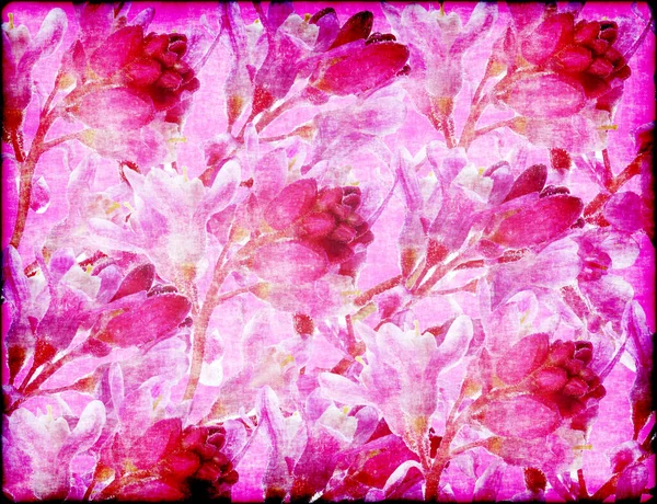Ένα Πολύχρωμο Σχέδιο Ταπετσαρίας Λουλουδιών Αποχρώσεις Του Κόκκινου Και Του — Φωτογραφία Αρχείου