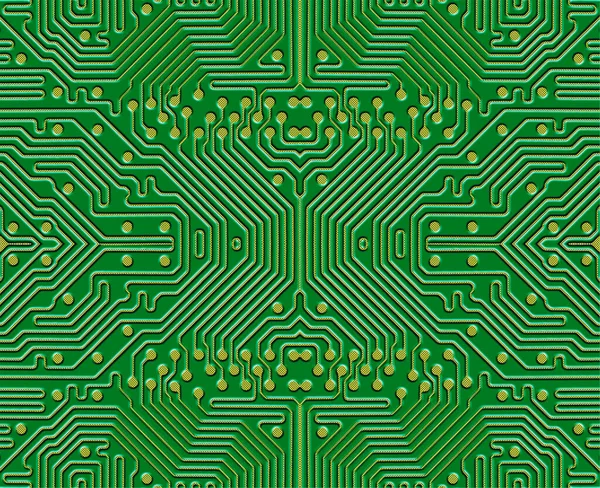 背景やパターンとして使用するために緑色で印刷された回路基板 — ストック写真