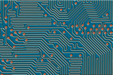 Mavi ve turuncu arka plan olarak kullanılacak bir yazdırılmış devre kartı tasarımı