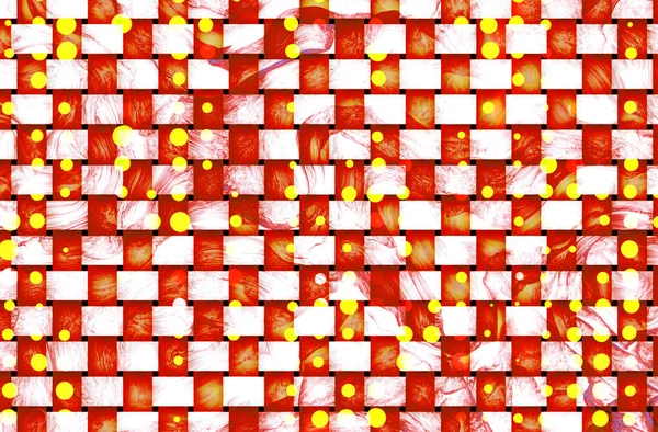 Grungy Mosaic Abstract Pattern Bright Red Tiles White Background Spots — Stock Photo, Image