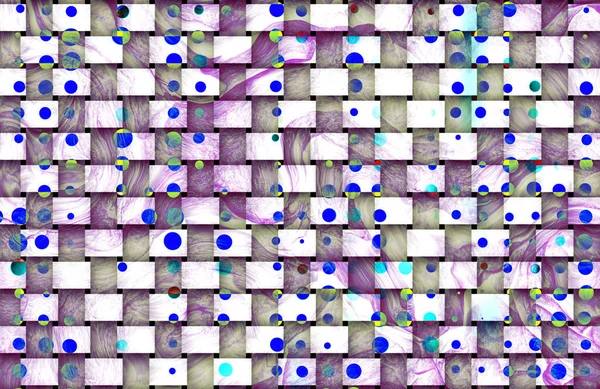 Grungy Mozaika Abstraktní Vzor Dlaždic Zelené Fialové Bílé Skvrnami Víry — Stock fotografie