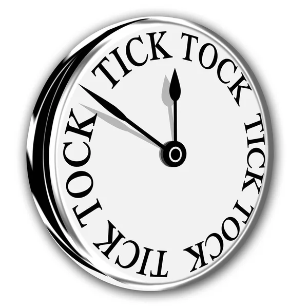 Väggklocka Med Modern Tid Passerar Tick Tock Ansikte Design Svart — Stockfoto