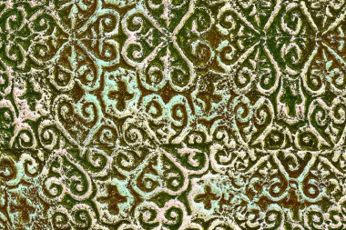 Yakın plan eski bir el yapımı çömlek tasarımı.