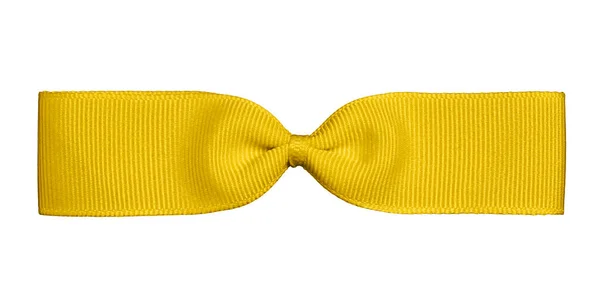 Eine Dekorative Schleife Aus Stoff Gelb Isoliert Auf Weißem Hintergrund — Stockfoto