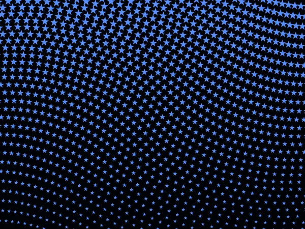 Ein Wellenförmiges Halbtonmuster Aus Kleinen Sternen Blau Auf Schwarzem Hintergrund — Stockfoto
