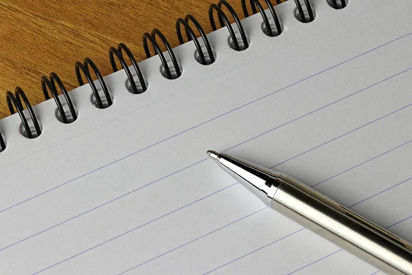 Close Notepad Pen — Stock fotografie