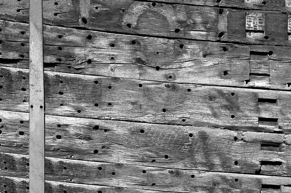 흑백으로 울타리 배경이나 나무의 질감으로 사용되었다 — 스톡 사진
