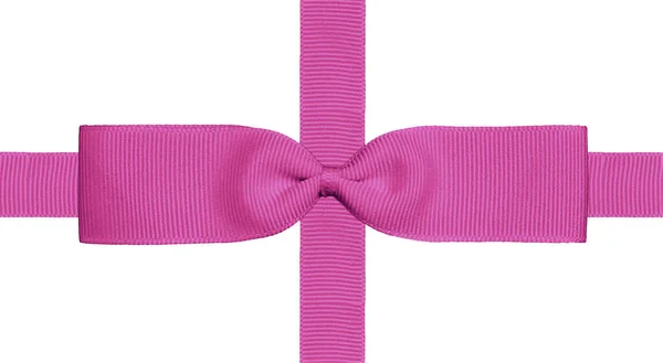 Decorative Pink Ribbon Bow Gift Isolated White Background Royalty Free Stock Images