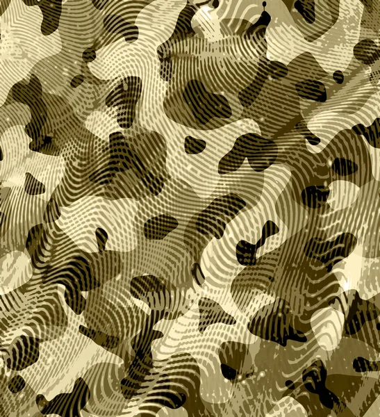 A complex desert camouflage pattern print material in browns and black