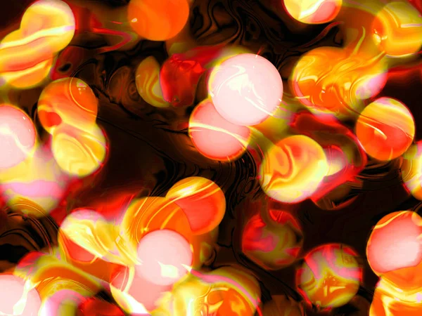 Dynamiczny Futurystyczny Abstrakt Ognistych Czerwonych Złotych Kul — Zdjęcie stockowe