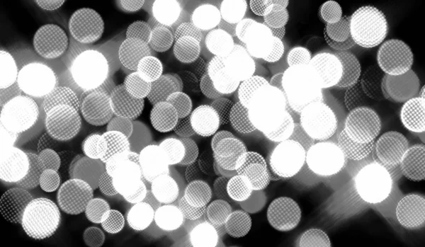 Bokeh Abstracto Festivo Blanco Brillante Sobre Negro — Foto de Stock