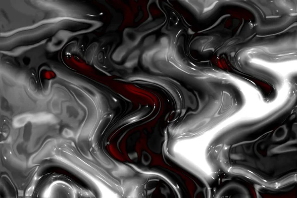 Üç boyutlu resimde erimiş metal fütüristik bir soyut