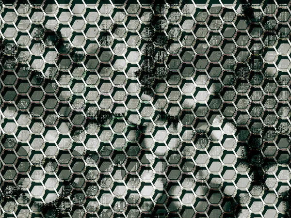 Motif Abstrait Treillis Métallique Hexagonal Grunge Illustration — Photo