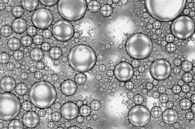 Yağ ve su soyut yakın plan gümüş içerir