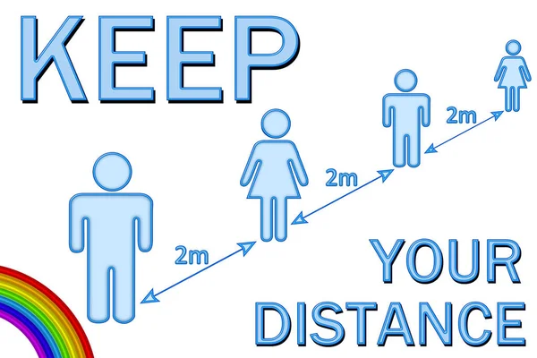 A Keep Your Distance social distancing sign