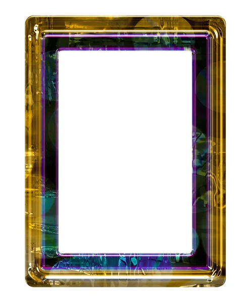 Stylish Photo Frame 6X4 Ratio Illustration Yellow Gold Purple Isolated — Stock Photo, Image