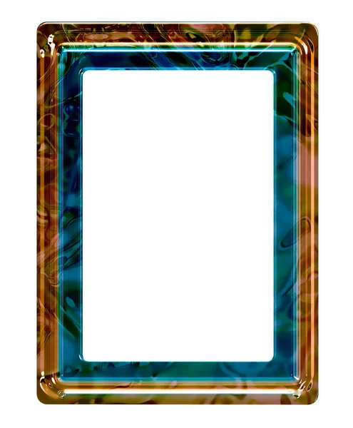 白い背景に隔離された真珠の虹色の母における3Dイラストのフォトフレーム6 — ストック写真