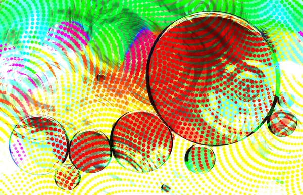 Bubbla Abstrakt Design Med Halvton Effekt — Stockfoto