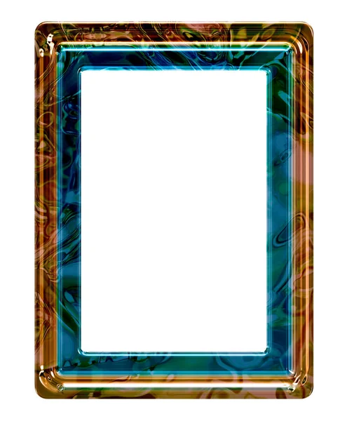 Glass Photo Frame 6X4 Ratio Illustration Iridescent Tortoiseshell Isolated White — Stock Photo, Image