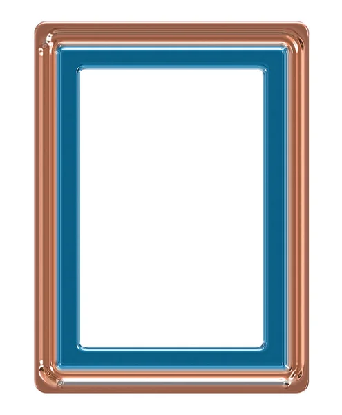 Glass Photo Frame 6X4 Ratio Illustration Rose Gold Blue Isolated — Stock Photo, Image