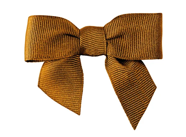 金丝带一种用金丝带制成的装饰织物弓 在白色背景上隔离 — 图库照片