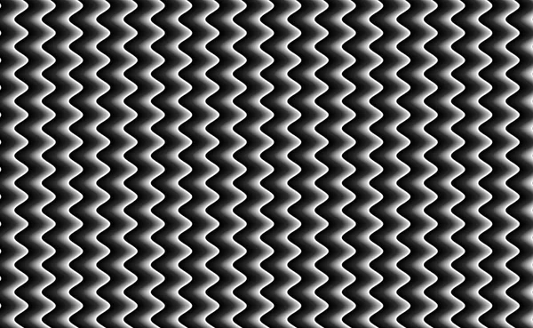A black and white wavy zigzag hypnotic abstract background pattern
