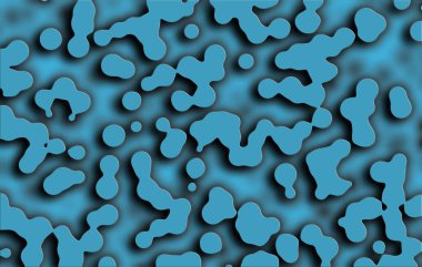 Mavi renkli yüzen kabarcıkların üç boyutlu bir desen arkaplanı