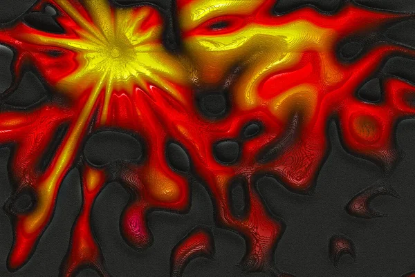 Een Abstracte Inferno Zon Met Vlammende Vuurstralen Levendig Rood Geel — Stockfoto