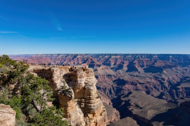 Arizona 'daki Grand Canyon Ulusal Parkı' ndaki ünlü Mather Point 'in güzel manzarası.