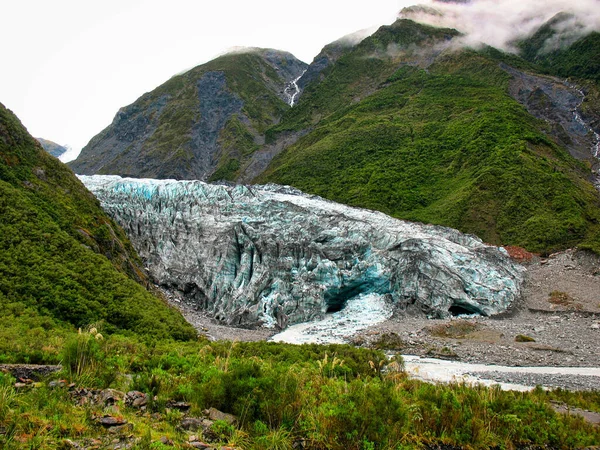Zicht Smeltende Fox Glacier South Island Nieuw Zeeland — Stockfoto
