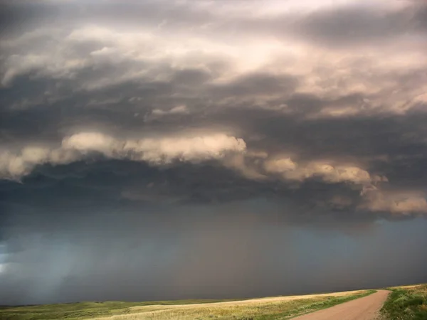 View Storm Cell Mesocyclone Middle West Somewhere Nebraska — стоковое фото
