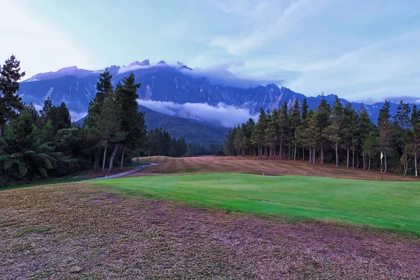 Paisaje Vista Del Monte Kinabalu Desde Campo Golf Kundasang — Foto de Stock
