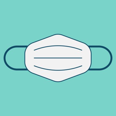 Tıbbi yüz maskesi, enfeksiyonu, taşıyıcıyı, illüstrasyonu koru.