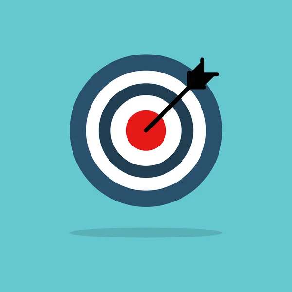 Oklu hedef, iş konsepti, zafer ve iş başarısı, vektör, illüstrasyon.