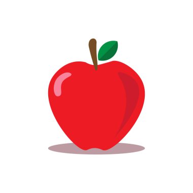 Kırmızı elma simgesi, meyve, vektör, illüstrasyon.