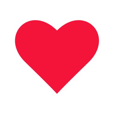 Kalp ikonu, güzel kırmızı kalp, aşkın sembolü, vektör, illüstrasyon.