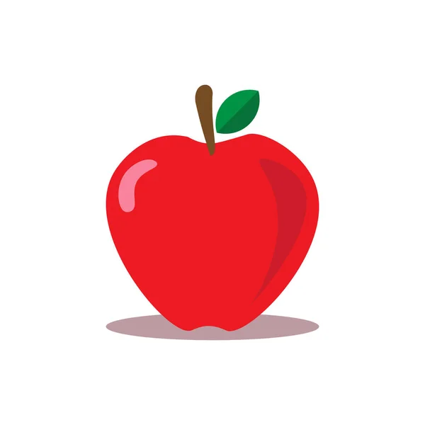 Kırmızı elma simgesi, meyve, vektör, illüstrasyon.