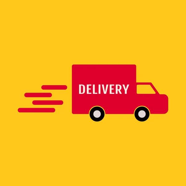 Red Delivery Truck Delivery Service Fast Shipping Delivery Truck Vector — Stock Vector