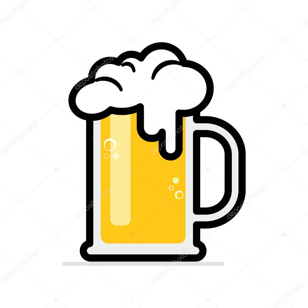 Glass of beer icon, beer festival concept, vector, illustration.