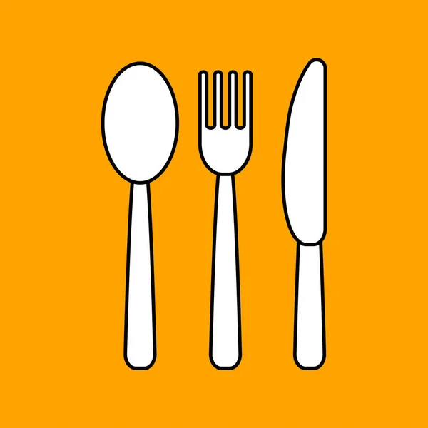 Çatal çatal bıçak ikonu, çatal bıçak takımı, vektör, illüstrasyon.