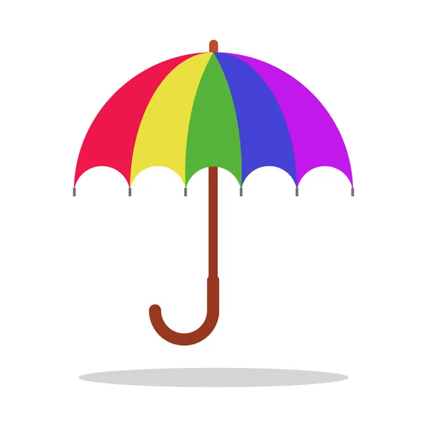 Bright Umbrella Icon Colorful Umbrella Flat Desigm Vector Illustration — Stock Vector